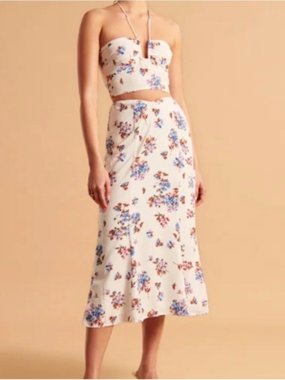 Abercrombie & Fitch White Floral Two-Piece Dress Set